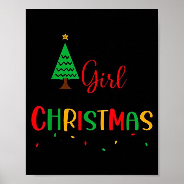 Poster Just A Girl Who Loves Christmas, Women, Girls, Kid (Frente)