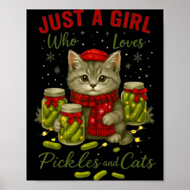 Poster Just A Girl Who Loves Ckles And Cats Christmas  (Frente)