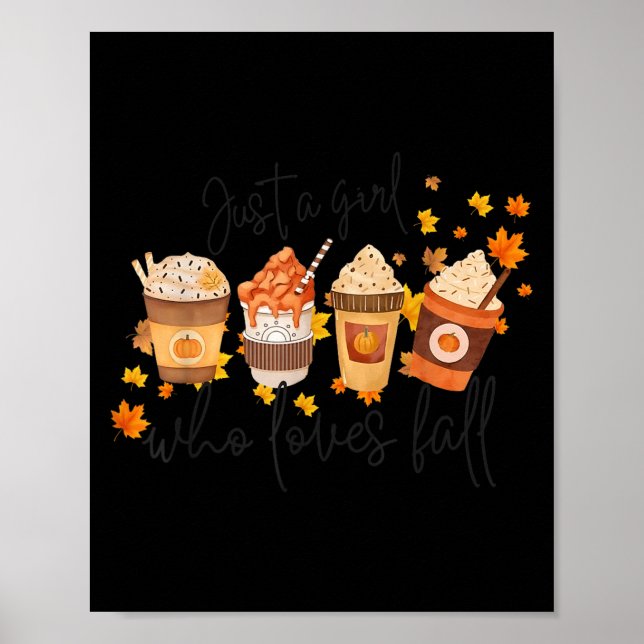 Poster Just A Girl Who Loves Fall Pumpkin Football Cozy A (Frente)