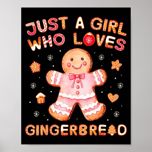 Poster Just A Girl Who Loves Gingerbread Man Funny Christ (Frente)
