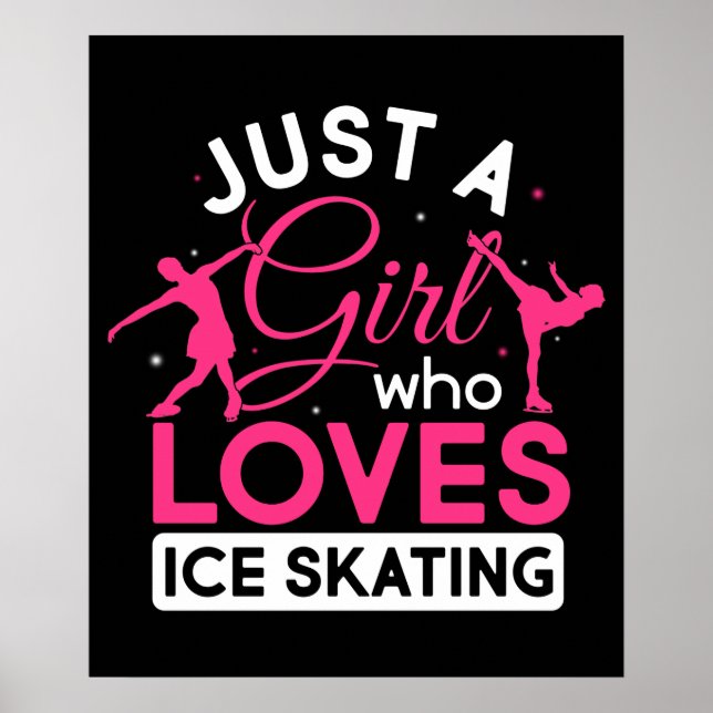 Poster Just a Girl Who Loves Ice Skating Figure Skate (Frente)
