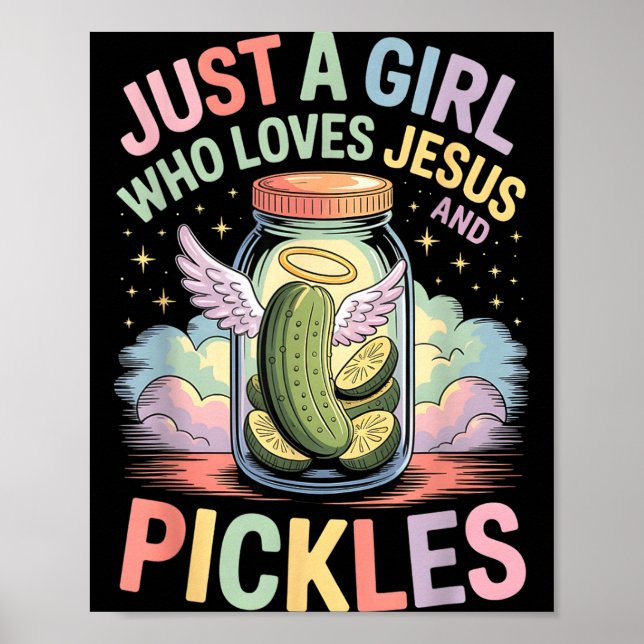 Poster Just A Girl Who Loves Jesus And Ckles Funny Design (Frente)