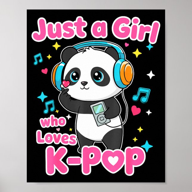 Poster Just A Girl Who Loves K-p Cute Panda  (Frente)
