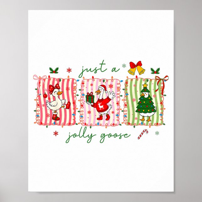 Poster Just A Jolly Goose Christmas Lights Ne Bow Coquett (Frente)