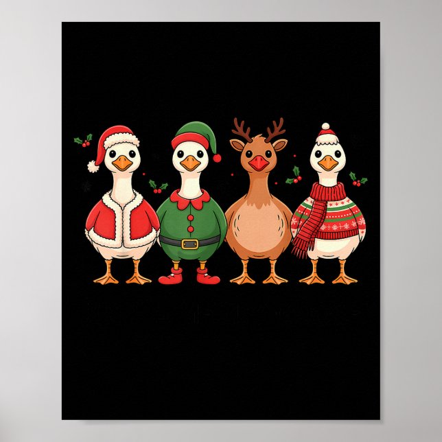 Poster Just A Merry Goose Christmas Funny Holiday Farm An (Frente)