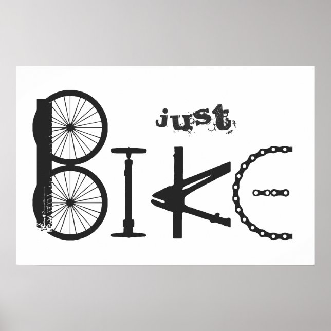 Poster "Just Bike" Graffiti from Bike Parts & Tire Tracks (Frente)