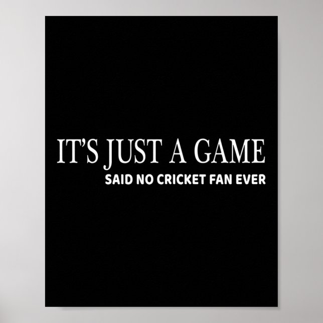 Poster Just Cricket For Men Women Cricket Fan Gift Funny  (Frente)
