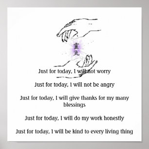 Pôster Just for today, I will not worryJust fo...