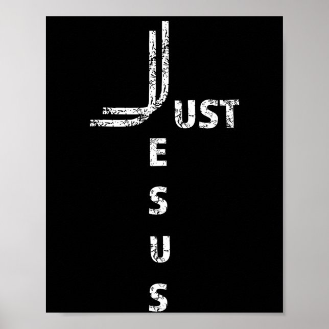Poster Just Jesus Minimal Cross Back Design For Christian (Frente)