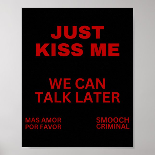 Poster Just Kiss Me Cute Valentine's Day Lover  (Frente)