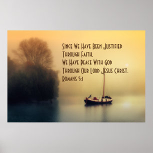 Poster Justificado com o 5:1 dos romanos da fé Anointed