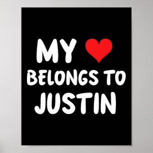 Poster Justin - Meu Coração Pertence a Justin - Amor 