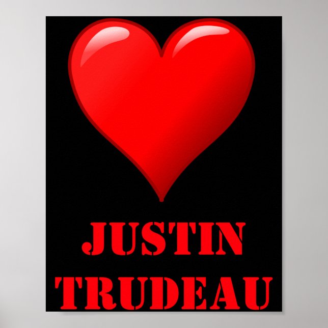 Poster Justin Trudeau Cute Red Heart Love Red White Cool  (Frente)