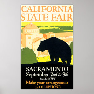 Poster justo do urso do estado de Califórnia