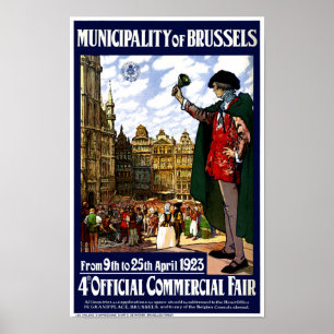 Poster justo do vintage de Bélgica Bruxelas