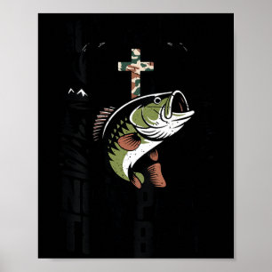 Poster Juventude cristã pesca camuflagem tem fé passe o
