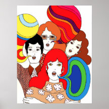 Juventude dos anos sessenta, popart vintage