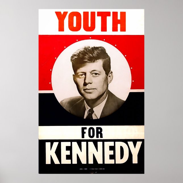 Pôster Juventude para o Presidente John F. Kennedy (Frente)