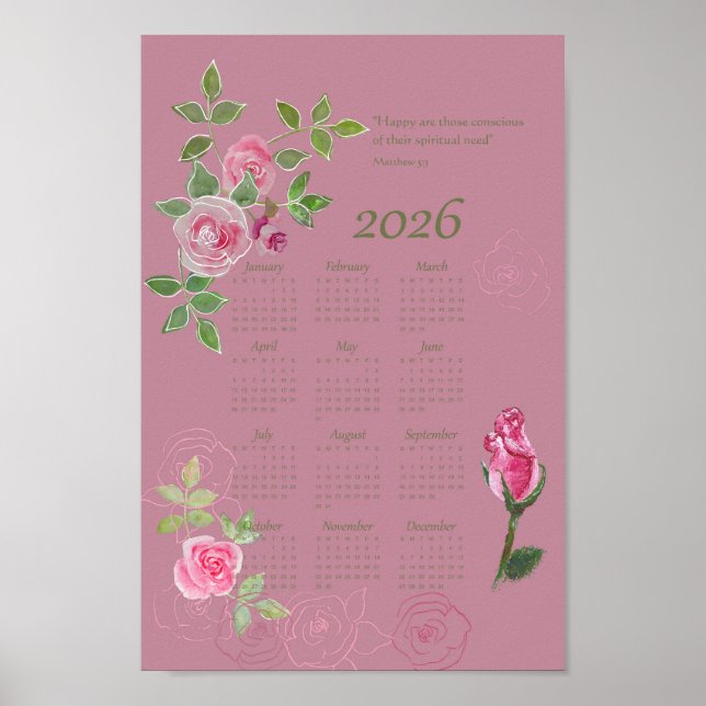 Poster JW year text calendar customizable (Frente)