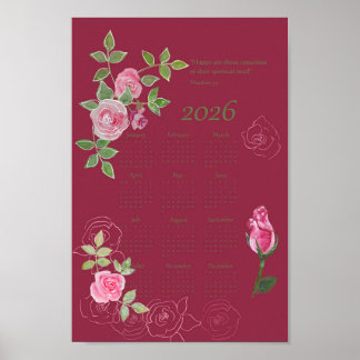Poster JW year text calendar customizable