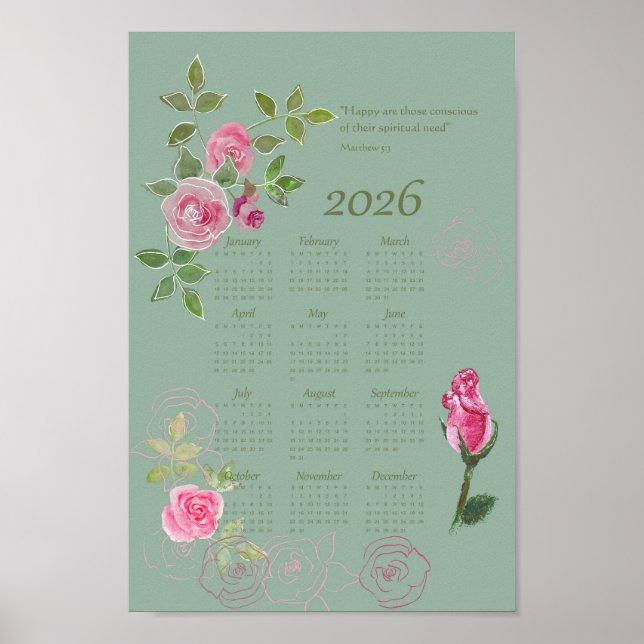 Poster JW year text calendar customizable (Frente)