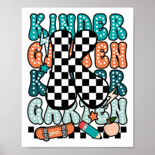 Poster K Professora de Jardim de Infância Xadrez De Volta