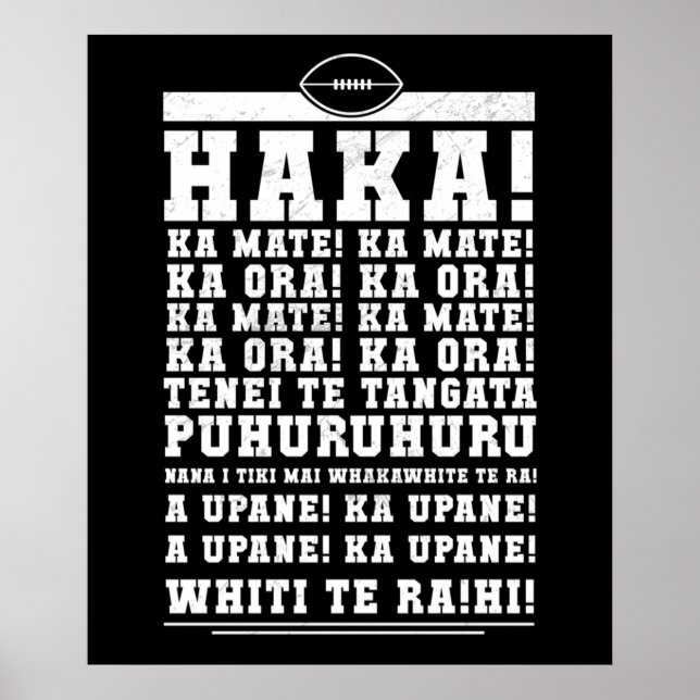 Poster Ka Mate Haka Nova Zelândia - Guerra de Rugby (Frente)