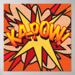 Poster KA-POW Retro Comic Book Pop Art<br><div class="desc">Uma design legal,  moderna e divertida que coloca o wham,  zap,  pow em sua casa,  escritório e vida. Um presente de excelente para você,  seus amigos ou sua família. Desenvolvido pela ComicBookPop © em www.zazzle.com/comicbookpop*</div>