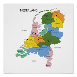 Pôster Kaart van Nederland Perfect Poster