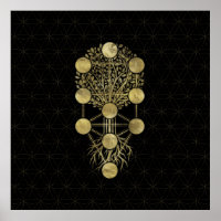 Kabbalah A Árvore da Vida Dourada em Preto