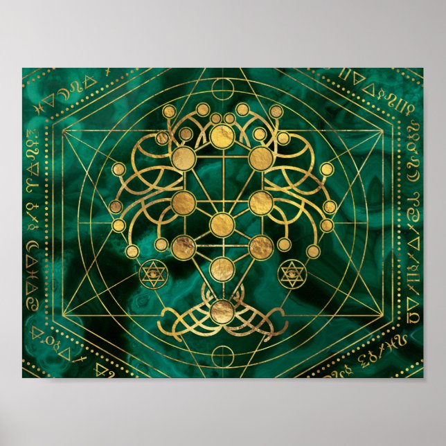 Poster Kabbalah A Árvore da Vida - Malachite (Frente)