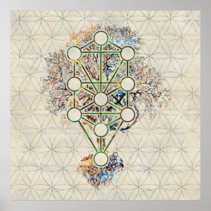 Poster Kabbalah a árvore de vida - Etz Hayim