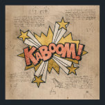 Poster KABOOM! Vintage Comic Book Steampunk Pop Art<br><div class="desc">KABOOM! Geeky Comic Books e 90 Grunge, Todos Cresceram! Brincadeira moderna na onomatopeia do eterno com o chique da pilha de galos em bolhas de voz de super-heróis num fundo de grunge. Este design abstrato vintage apresenta uma paleta maravilhosa que adiciona um perfeito pop de cor. Para personalizações ou outras...</div>