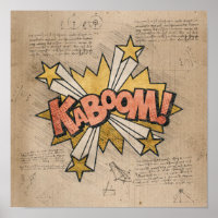 KABOOM! Vintage Comic Book Steampunk Pop Art