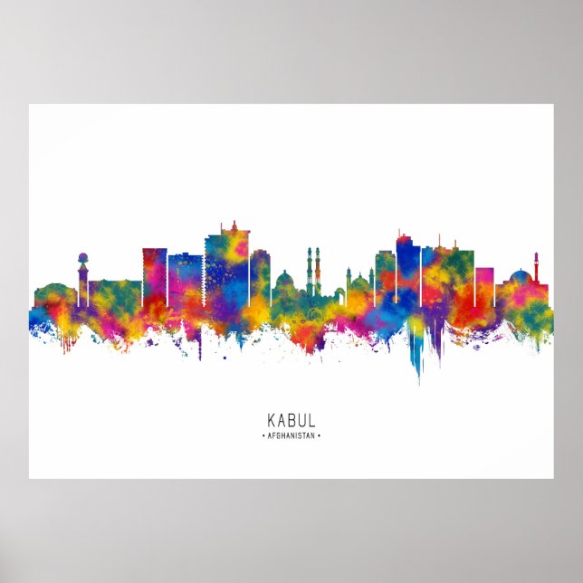 Poster Kabul Afeganistão Skyline (Frente)