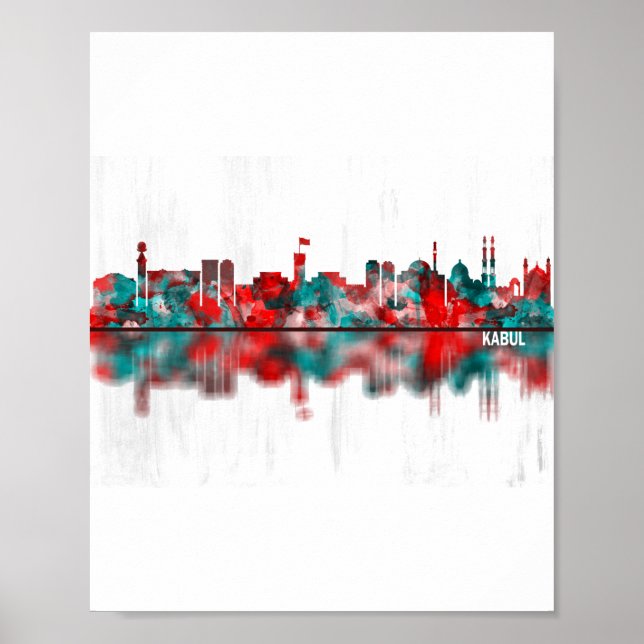 Poster Kabul Afeganistão Skyline (Frente)