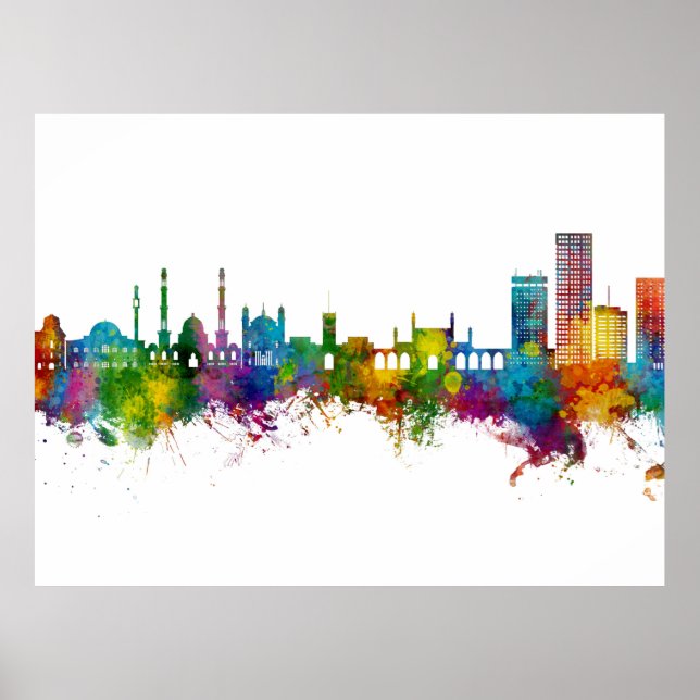 Poster Kabul Afeganistão Skyline (Frente)