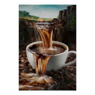Pôster Kaffee-Wasserfall Poster | Surrealistisch