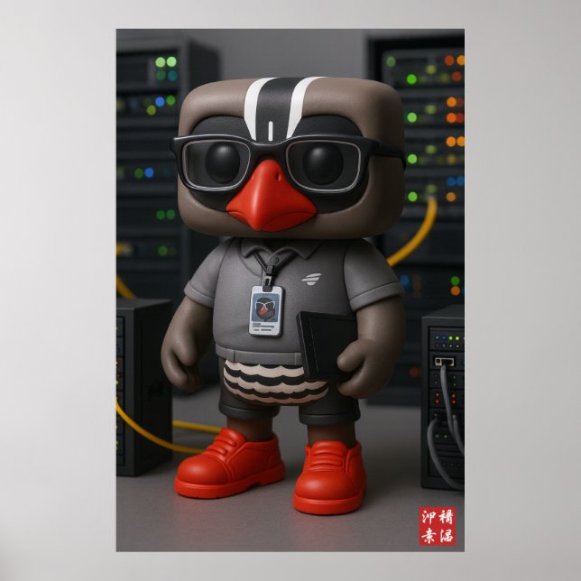 Poster Kagu trabalhando no data center (Frente)