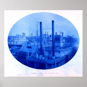 Pôster Kahlke Bros. Boatyard, ilha da rocha, IL, 1891