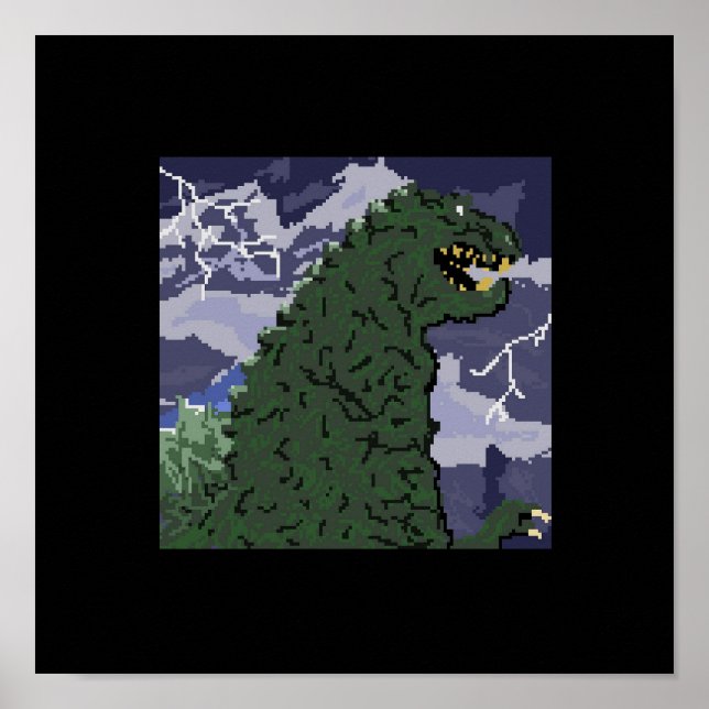 poster Kaiju de 8 bits (Frente)
