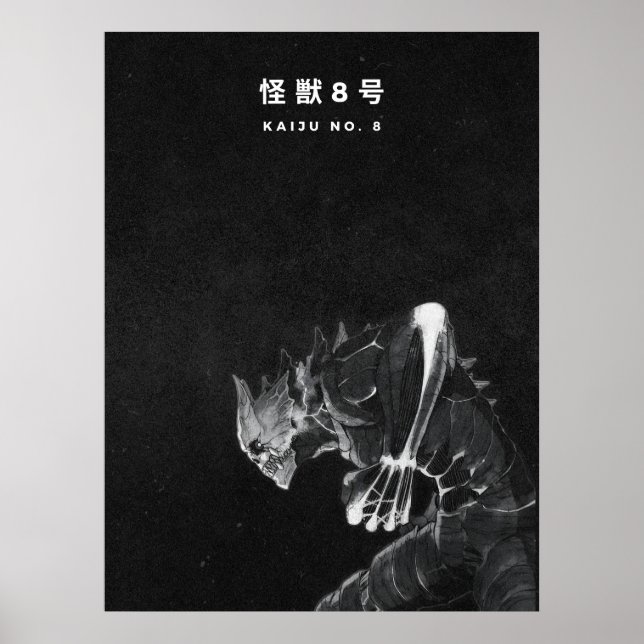 Poster Kaiju No. 8 Black & White Manga Style (Frente)
