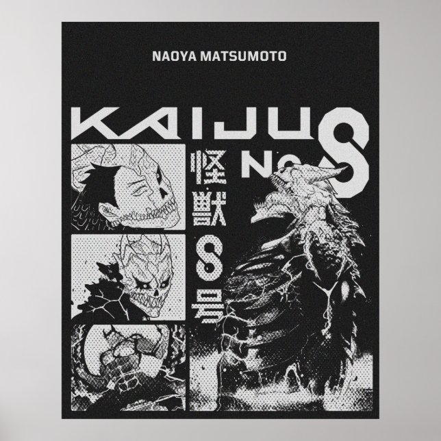 Poster Kaiju No.8 – Manga Style Monster Battle Art (Frente)