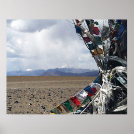 Poster Kailash First View Prayerflags em Primeiro Plano