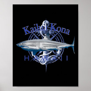 Poster Kailua Kona Havaí Náutico Vela Embarcação