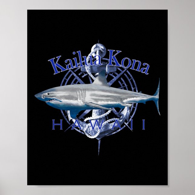 Poster Kailua Kona Hawaii Nautical Sailing Boating  (Frente)