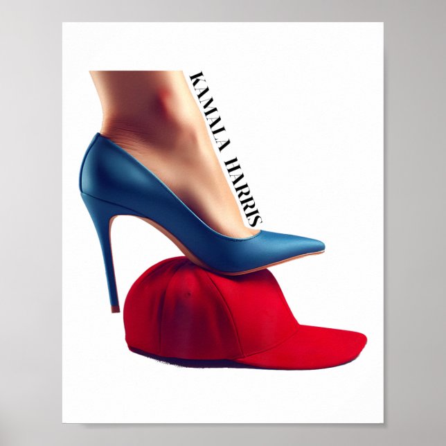 Poster Kalama Harris 2024 Retro Comma La Red Hat Anti Tru (Frente)