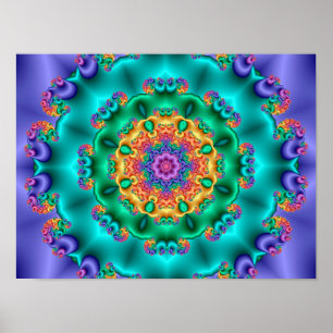 Poster Kaleidoscópio de Flor Pastel