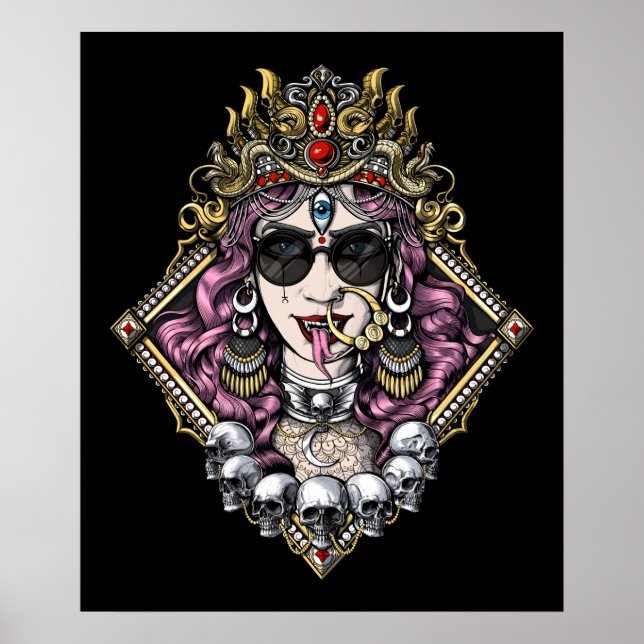 Poster Kali Gothic Deusa Hindu (Frente)