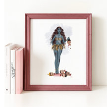 Kali maa desenhada à mão, arte indiana